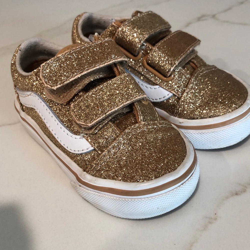 Vans Gold Glitter Kids Sneakers